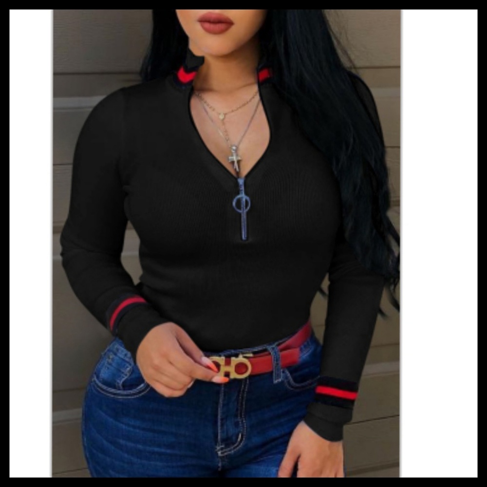 Sexy Casual Bust Zippers Sweaters